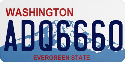 WA license plate ADQ6660