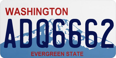 WA license plate ADQ6662
