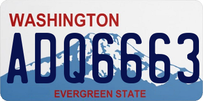 WA license plate ADQ6663