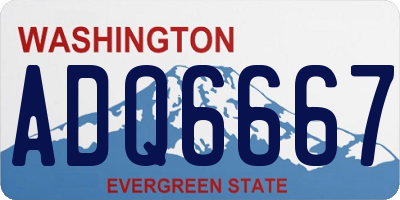 WA license plate ADQ6667