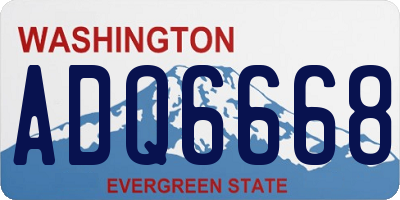 WA license plate ADQ6668