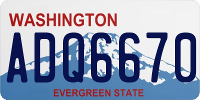 WA license plate ADQ6670