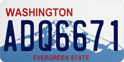 WA license plate ADQ6671