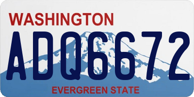 WA license plate ADQ6672