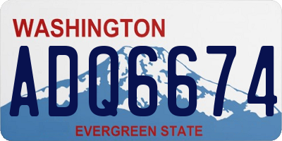 WA license plate ADQ6674