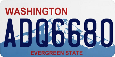 WA license plate ADQ6680