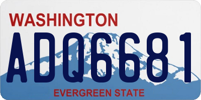 WA license plate ADQ6681