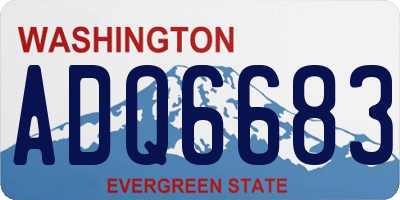 WA license plate ADQ6683