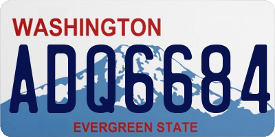 WA license plate ADQ6684