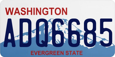 WA license plate ADQ6685