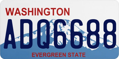 WA license plate ADQ6688