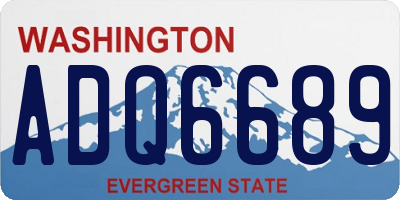 WA license plate ADQ6689
