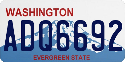 WA license plate ADQ6692