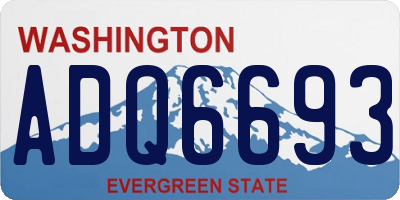 WA license plate ADQ6693