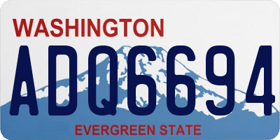 WA license plate ADQ6694