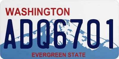 WA license plate ADQ6701