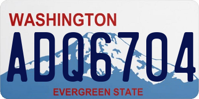 WA license plate ADQ6704