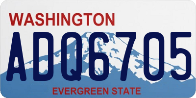 WA license plate ADQ6705