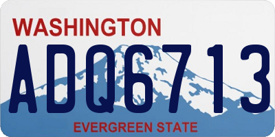 WA license plate ADQ6713