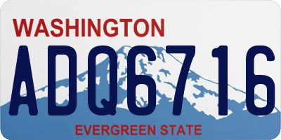 WA license plate ADQ6716