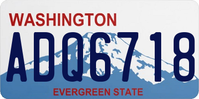 WA license plate ADQ6718