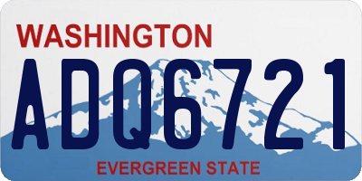 WA license plate ADQ6721