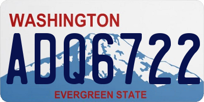 WA license plate ADQ6722