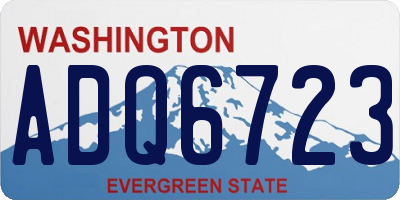 WA license plate ADQ6723