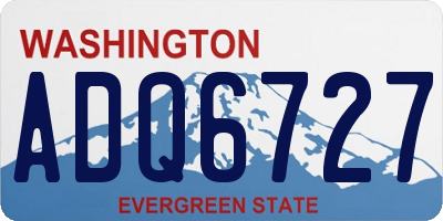 WA license plate ADQ6727