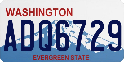 WA license plate ADQ6729