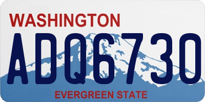 WA license plate ADQ6730