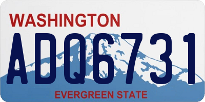 WA license plate ADQ6731