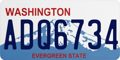 WA license plate ADQ6734