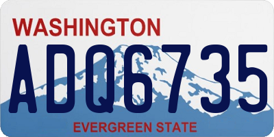 WA license plate ADQ6735