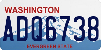 WA license plate ADQ6738