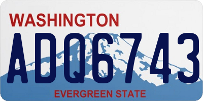 WA license plate ADQ6743