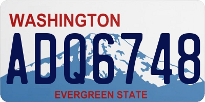 WA license plate ADQ6748