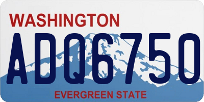 WA license plate ADQ6750