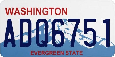 WA license plate ADQ6751