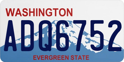 WA license plate ADQ6752