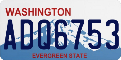 WA license plate ADQ6753