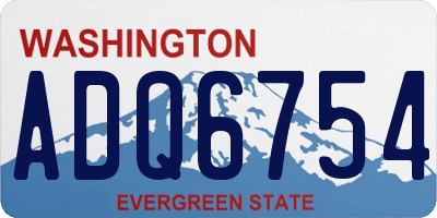 WA license plate ADQ6754