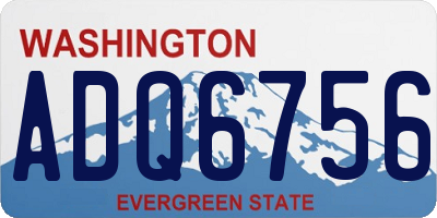 WA license plate ADQ6756