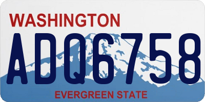 WA license plate ADQ6758
