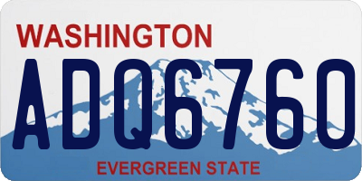 WA license plate ADQ6760
