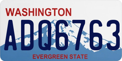 WA license plate ADQ6763