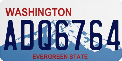 WA license plate ADQ6764