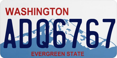 WA license plate ADQ6767