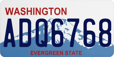 WA license plate ADQ6768