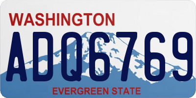WA license plate ADQ6769